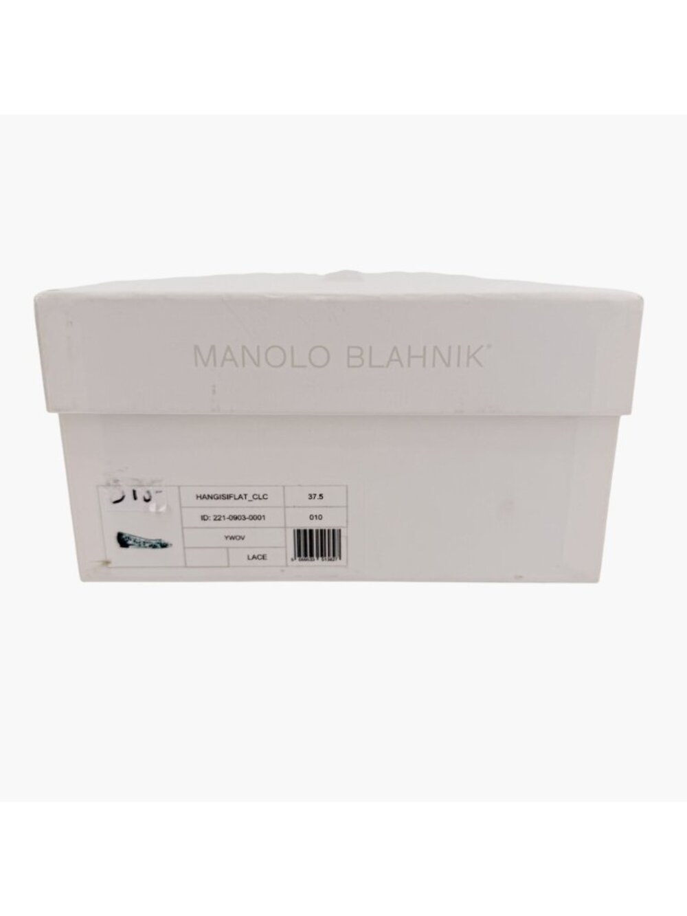 Manolo Blahnik Hangisi Ballet Flats Blue Lace Size 37.5 US 7.5 Crystal Pointed - Picture 15 of 15